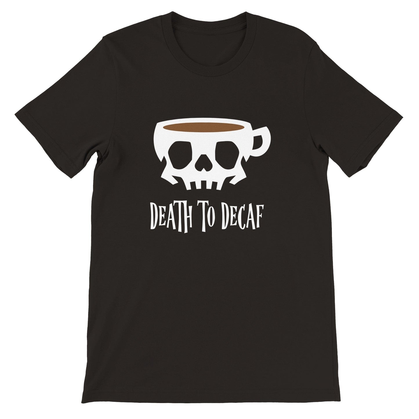 Good Bean Gifts "Death to Decaf" Crewneck T-shirt Black / S