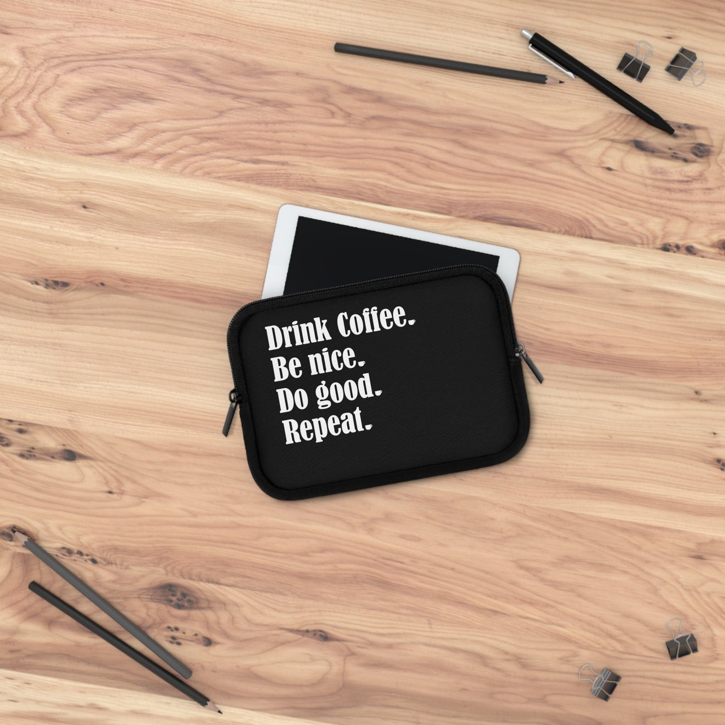 Good Bean Gifts "Drink Coffee, Be Nice, Do Good, Repeat" Laptop Sleeve