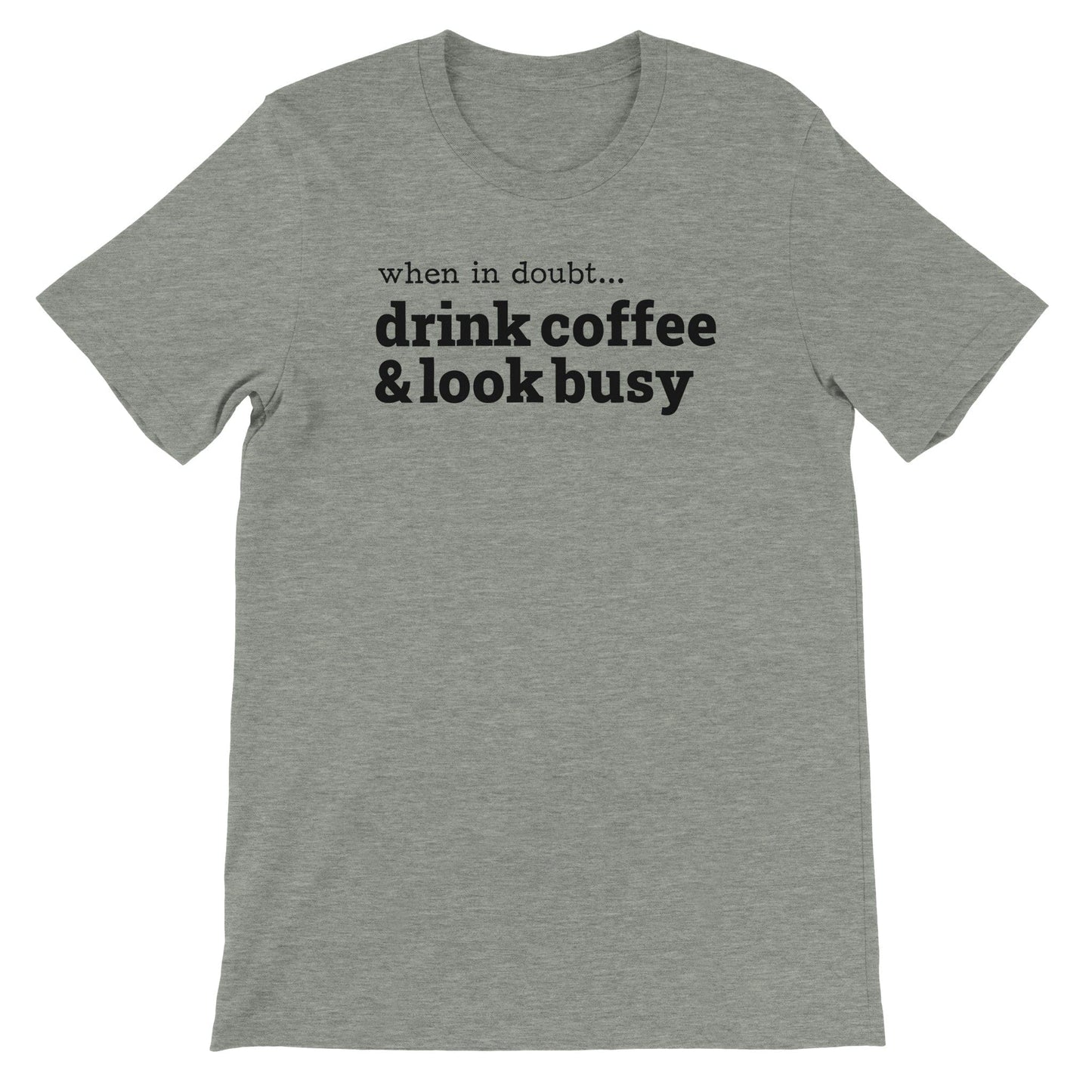 Good Bean Gifts Drink Coffee & Look Busy - Unisex Crewneck T-shirt | Bella + Canvas 3001 Athletic Heather / S