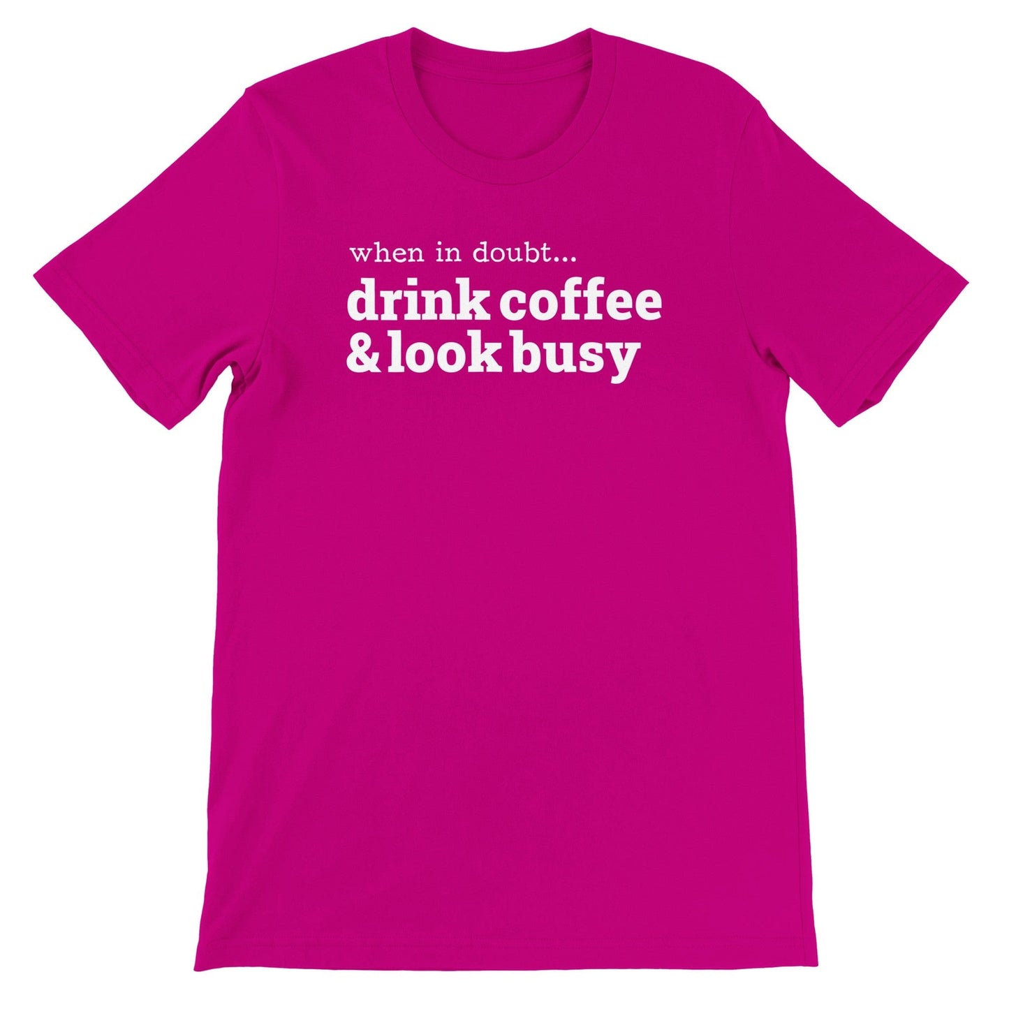 Good Bean Gifts Drink Coffee & Look Busy - Unisex Crewneck T-shirt | Bella + Canvas 3001 Berry / S