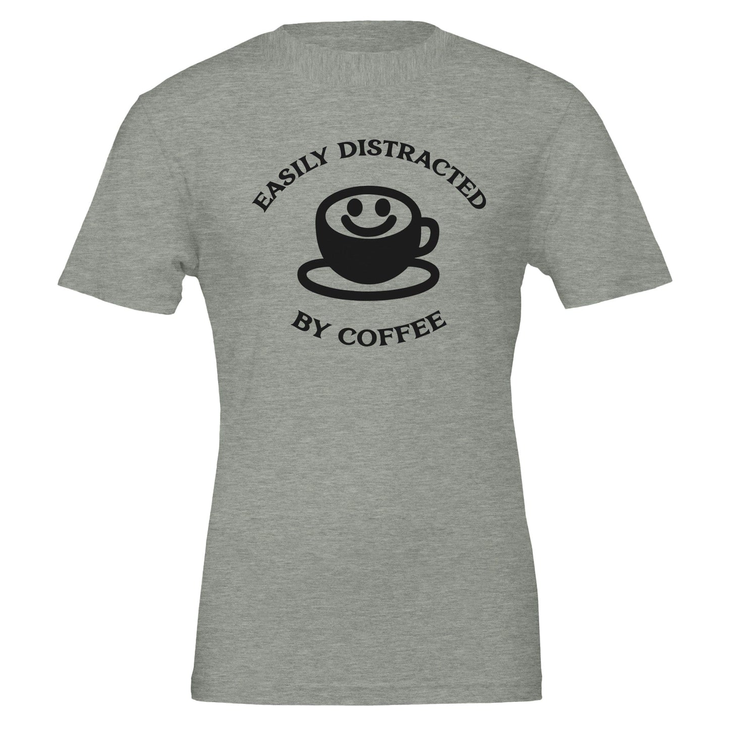 Good Bean Gifts Easily Distracted by Coffee -Crewneck T-shirt | Bella + Canvas 3001 Athletic Heather / S