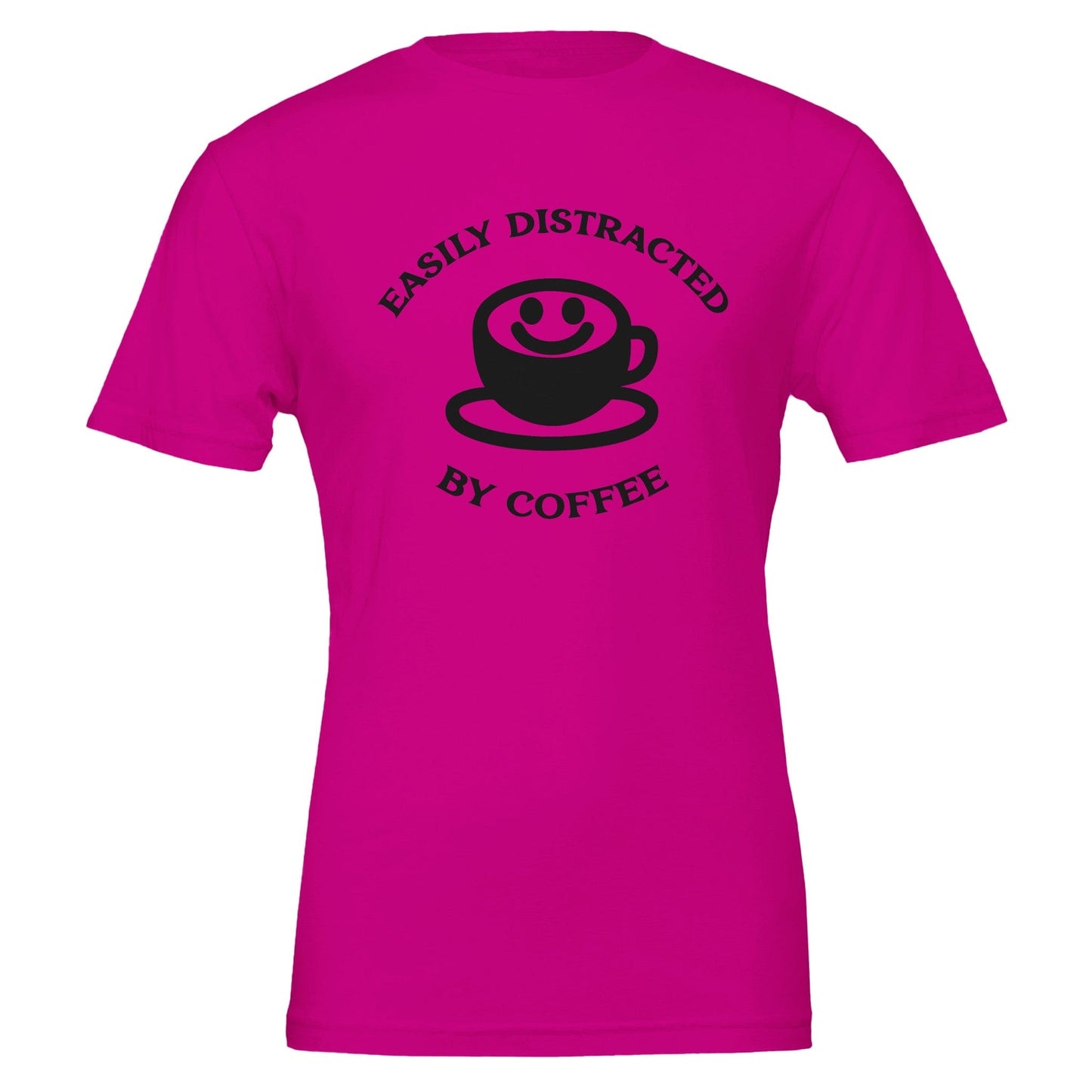 Good Bean Gifts Easily Distracted by Coffee -Crewneck T-shirt | Bella + Canvas 3001 Berry / S