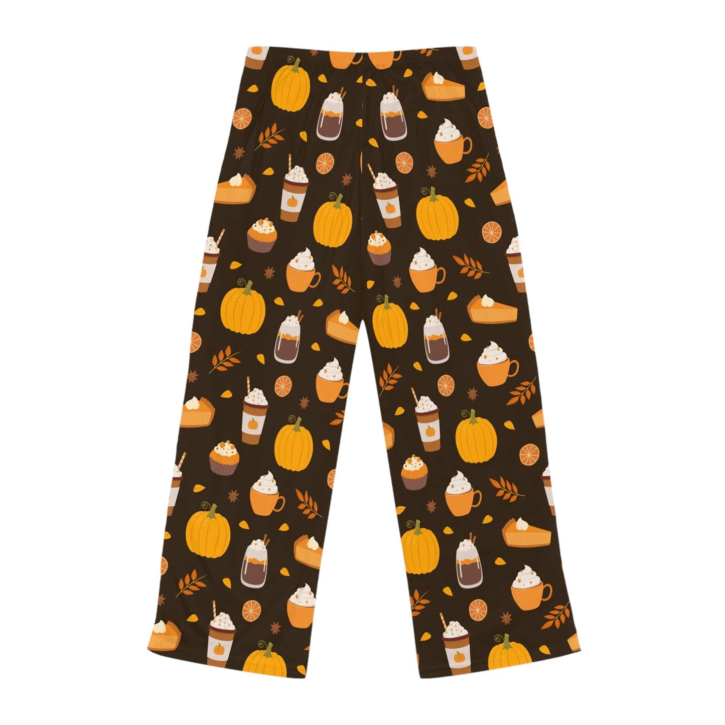 Good Bean Gifts "Festive Fall" Women's Pajama Pants with Coffee Cups and Pumpkins