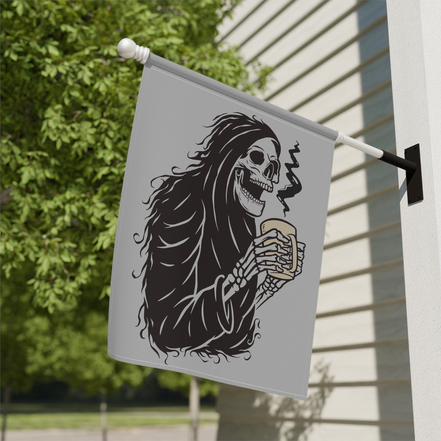 Good Bean Gifts "Grim Reaper's Roast" House Banner (Grey background) 24.5'' × 32''