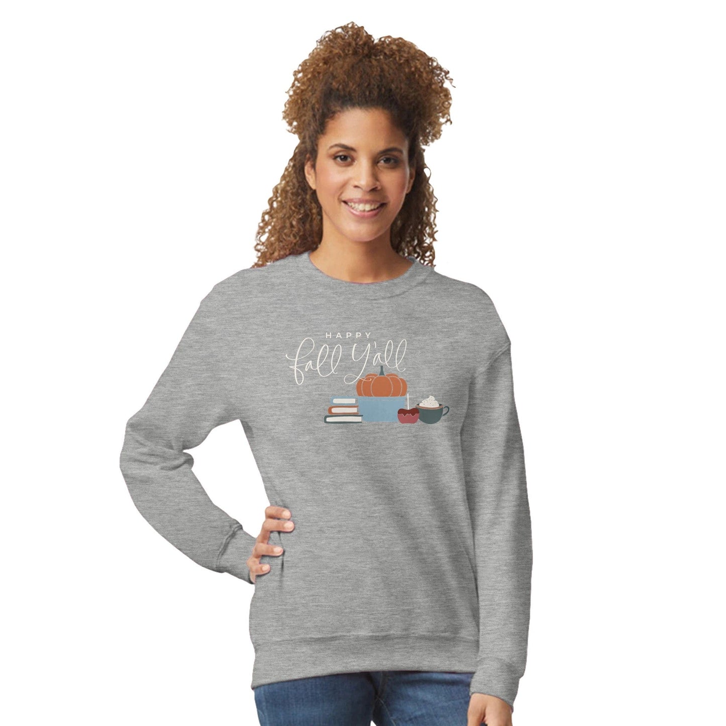 Good Bean Gifts ""Happy Fall, Y'all " - Classic Unisex Crewneck Sweatshirt | Gildan® 18000