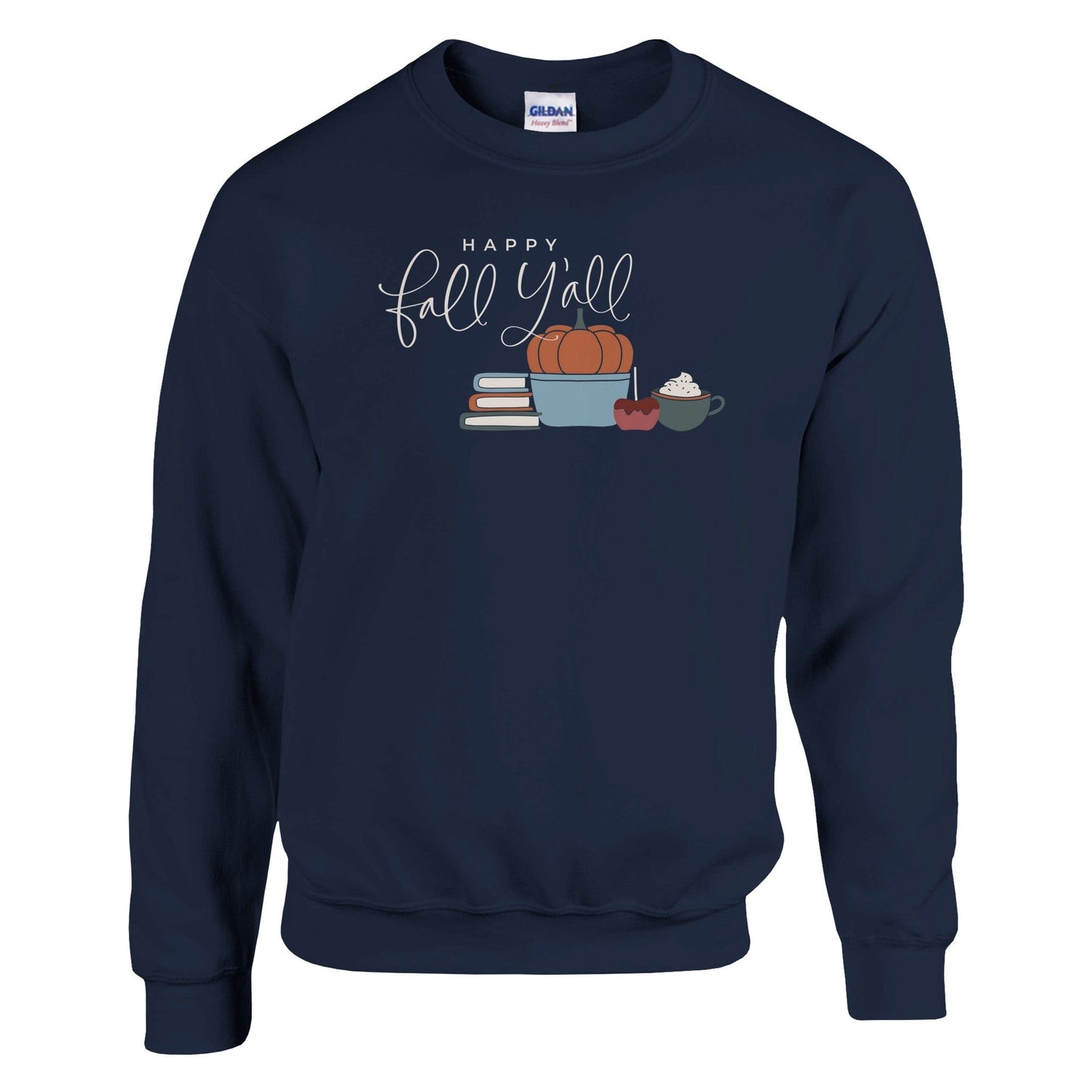 Good Bean Gifts ""Happy Fall, Y'all " - Classic Unisex Crewneck Sweatshirt | Gildan® 18000 Navy / S