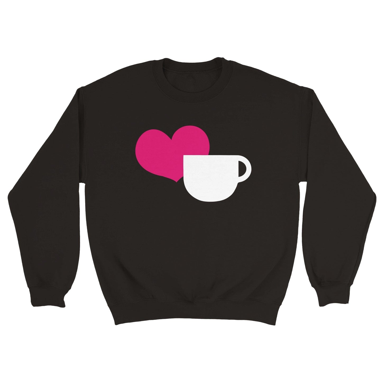 Good Bean Gifts Heart + Coffee Cup - Classic Unisex Crewneck Sweatshirt S / Black