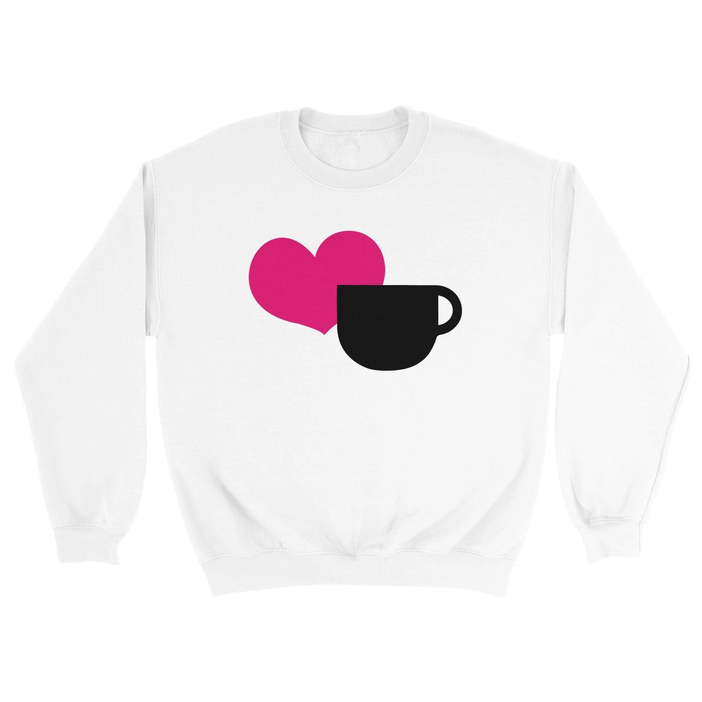 Good Bean Gifts Heart + Coffee Cup - Classic Unisex Crewneck Sweatshirt S / White