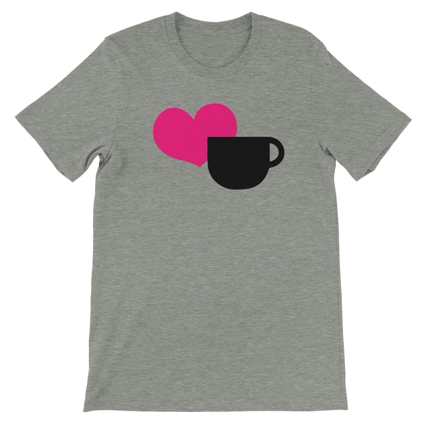Good Bean Gifts Heart + Coffee Cup Unisex Crewneck T-shirt Athletic Heather / S