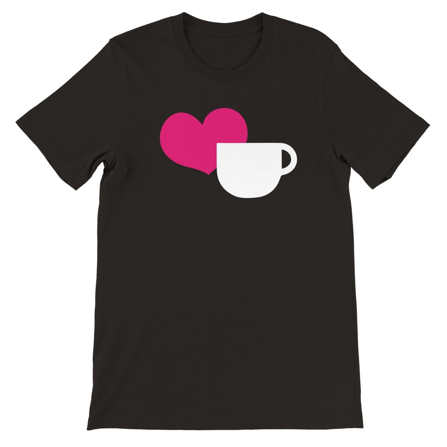 Good Bean Gifts Heart + Coffee Cup Unisex Crewneck T-shirt Black / M