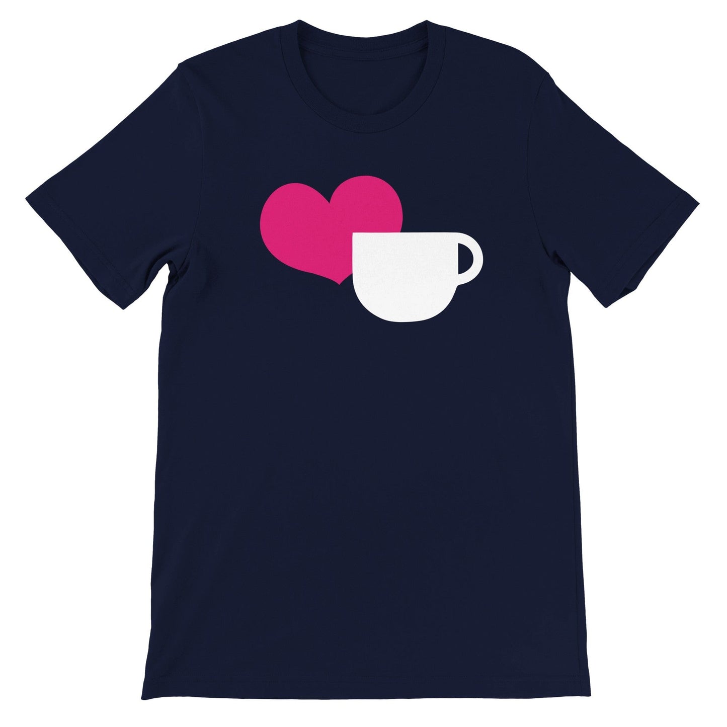Good Bean Gifts Heart + Coffee Cup Unisex Crewneck T-shirt Navy / S