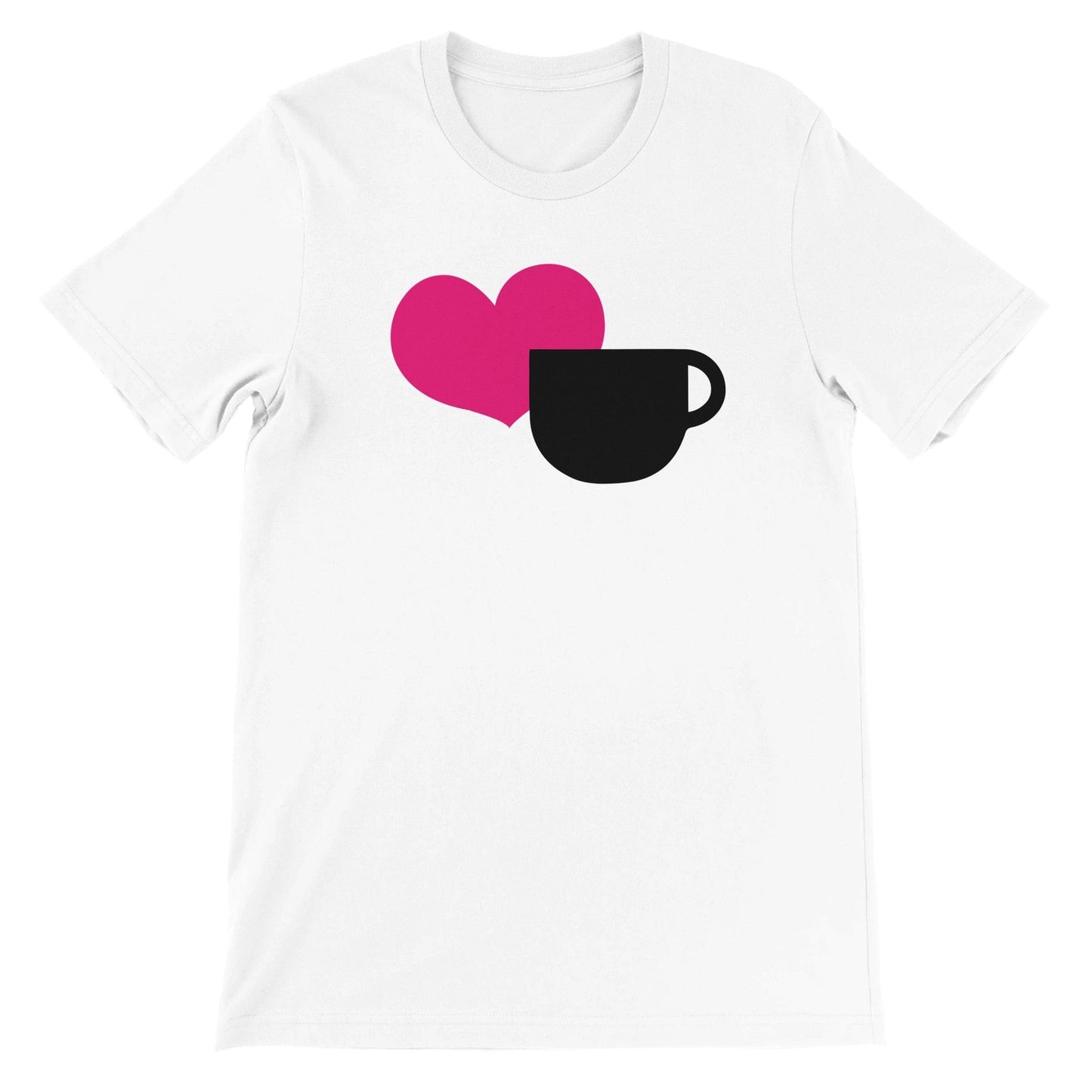 Good Bean Gifts Heart + Coffee Cup Unisex Crewneck T-shirt White / S