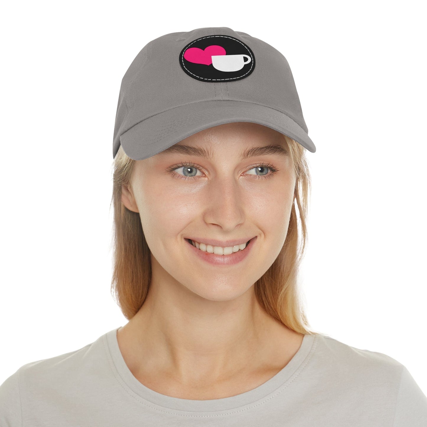 Good Bean Gifts Heart + Coffee Cup with Leather Patch (Round)