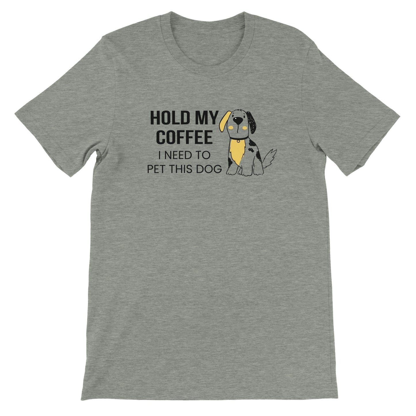 Good Bean Gifts Hold my coffee, I need to pet this dog - Crewneck T-shirt Athletic Heather / S