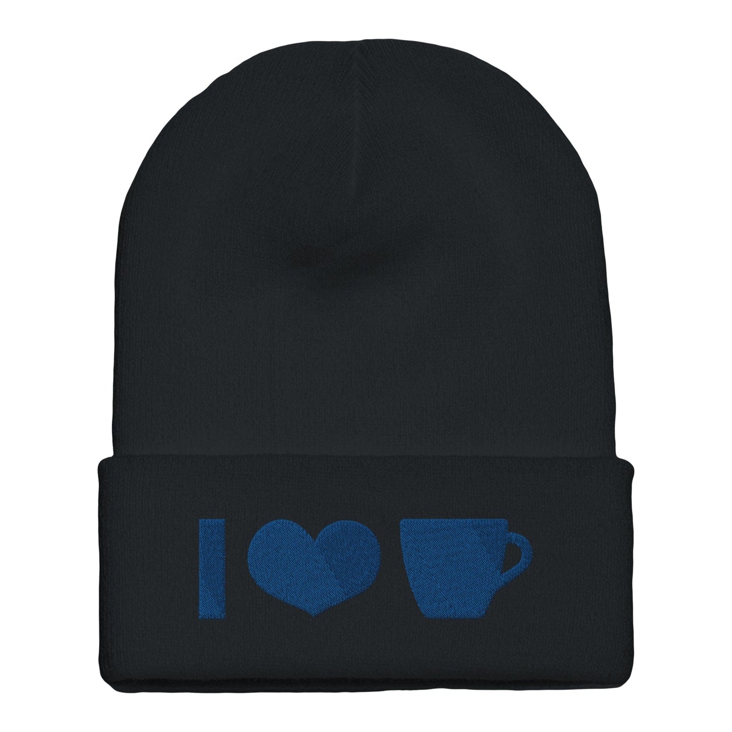 Good Bean Gifts I Heart Coffee ICONS - Stylish & Warm Flexfit Cuffed Hat Black