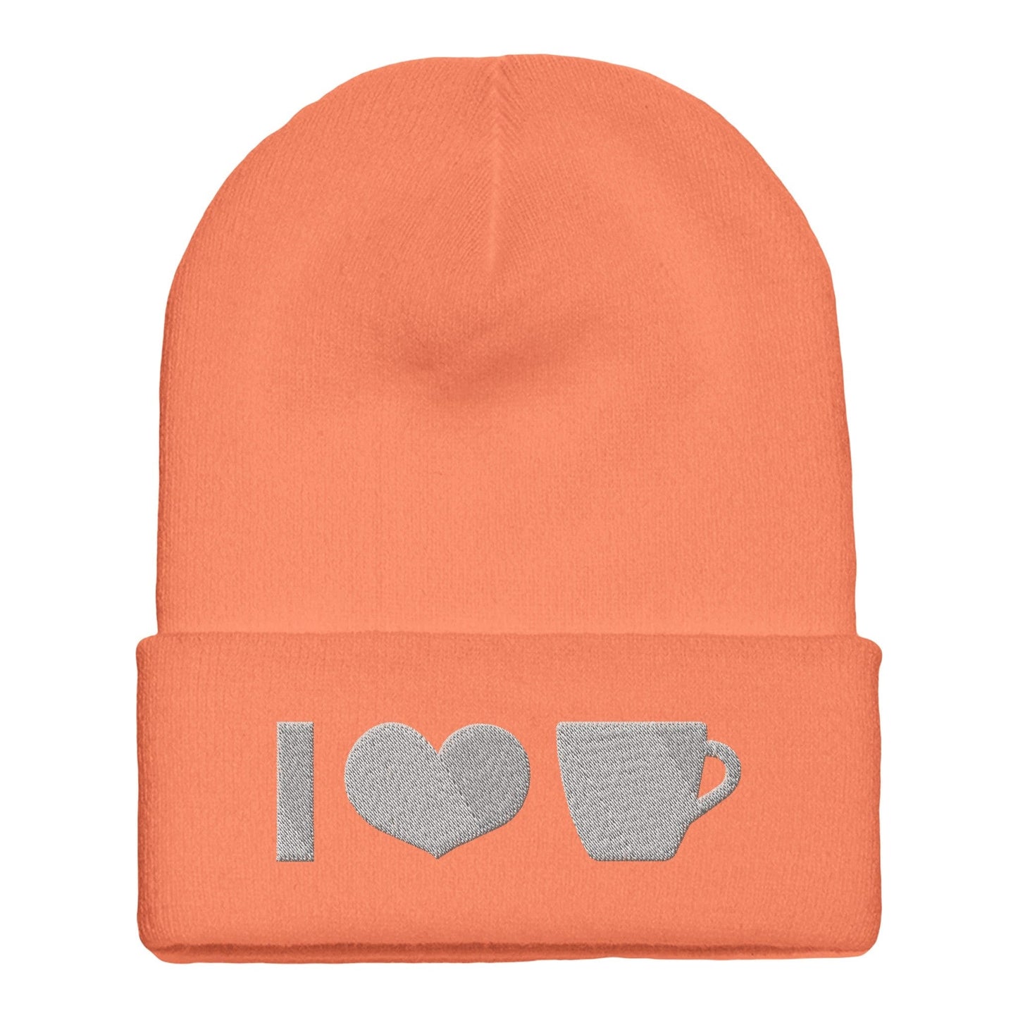Good Bean Gifts I Heart Coffee ICONS - Stylish & Warm Flexfit Cuffed Hat blaze orange