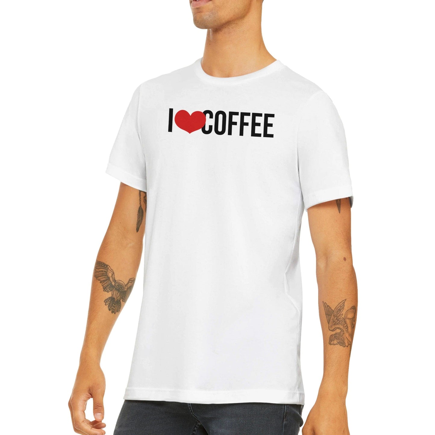 Good Bean Gifts I "Heart" Coffee Premium Unisex Crewneck T-shirt