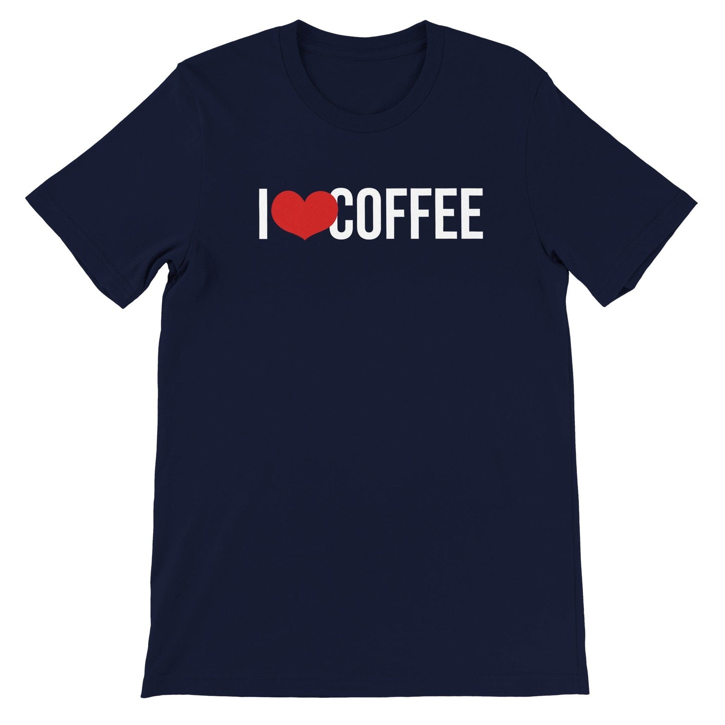 Good Bean Gifts I "Heart" Coffee Premium Unisex Crewneck T-shirt Navy / S