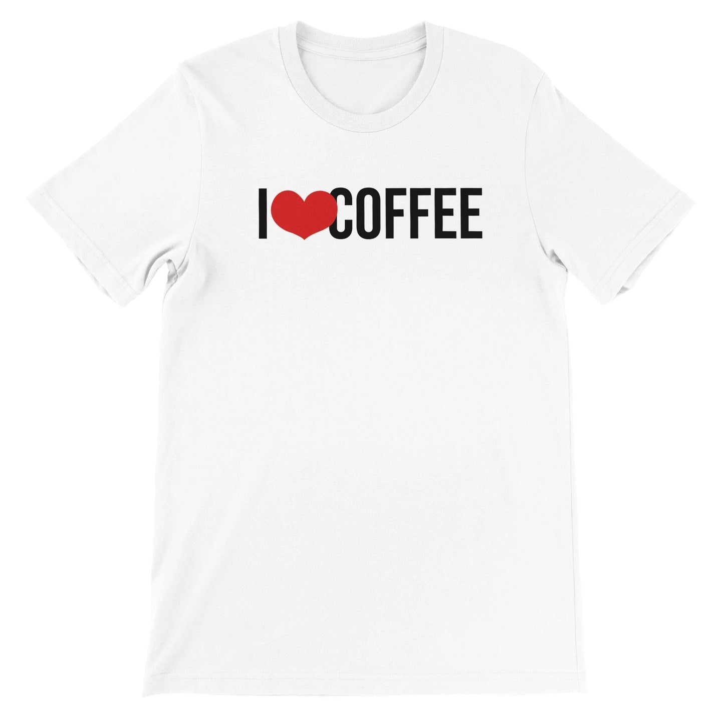 Good Bean Gifts I "Heart" Coffee Premium Unisex Crewneck T-shirt White / S
