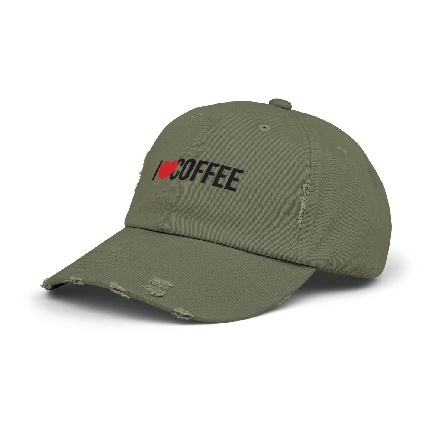 Good Bean Gifts " I Heart Coffee" Unisex Distressed Cap