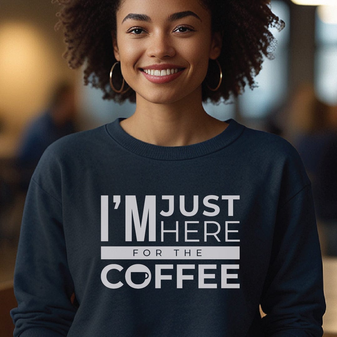 Good Bean Gifts I'm Just Here for the Coffee -Classic Unisex Crewneck Sweatshirt | Gildan® 18000 Navy / S