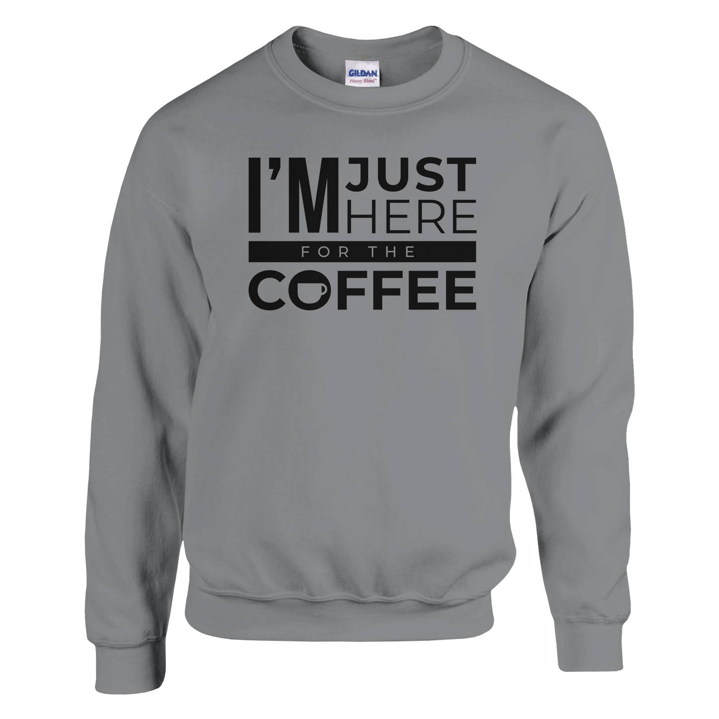Good Bean Gifts I'm Just Here for the Coffee -Classic Unisex Crewneck Sweatshirt | Gildan® 18000 Sport Grey / S