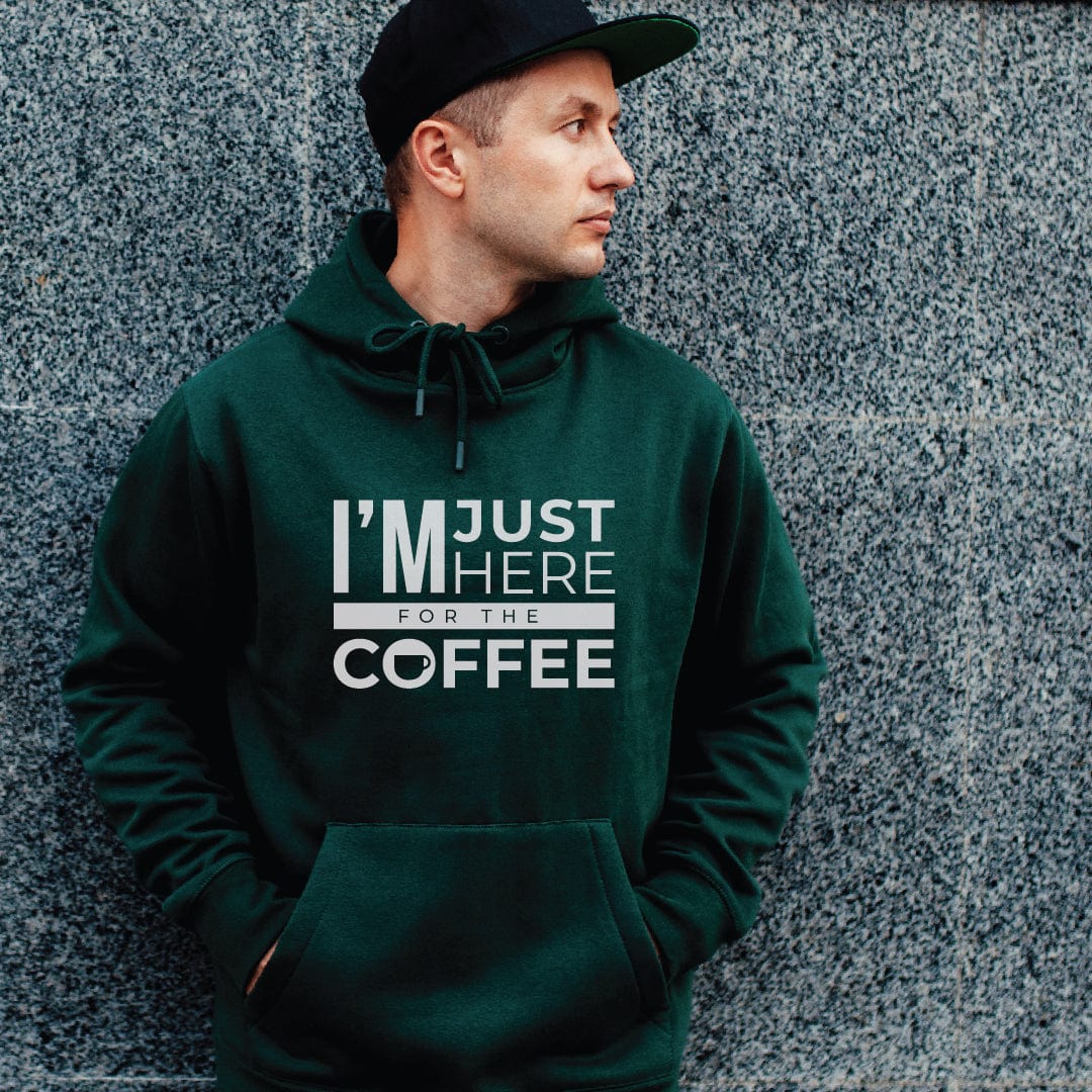 Good Bean Gifts I'm Just Here for the Coffee - Classic Unisex Pullover Hoodie | Gildan® 18500 Forest Green / S