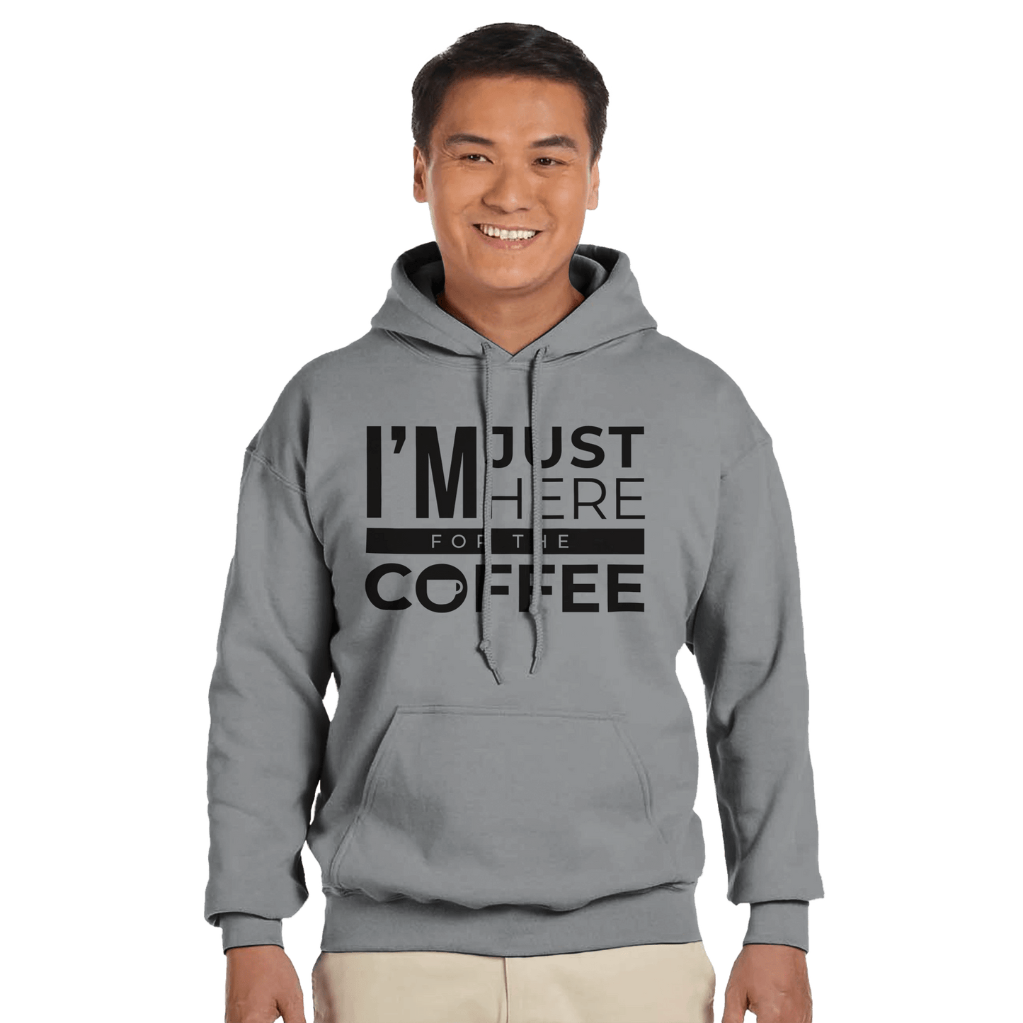 Good Bean Gifts I'm Just Here for the Coffee - Classic Unisex Pullover Hoodie | Gildan® 18500 Sport Grey / S