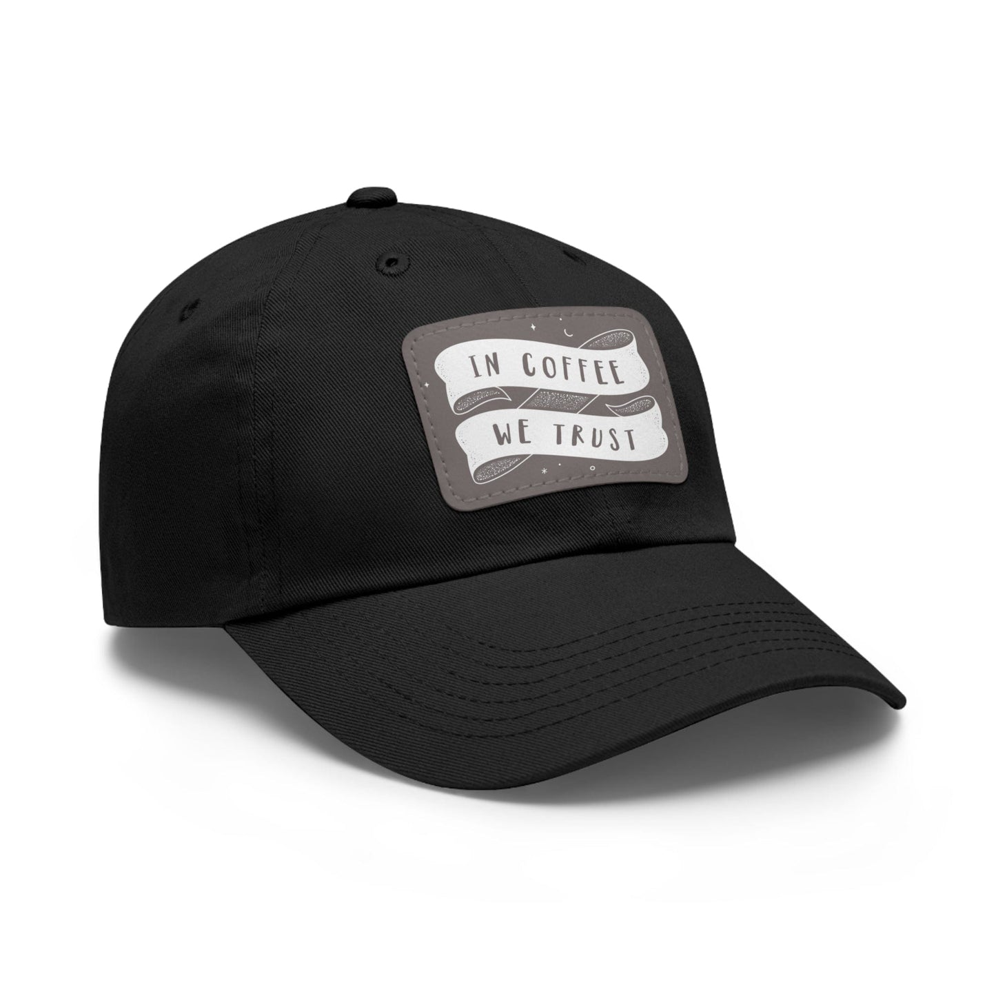 Good Bean Gifts In Coffee We Trust - Dad style Hat with Leather Patch (Rectangle)