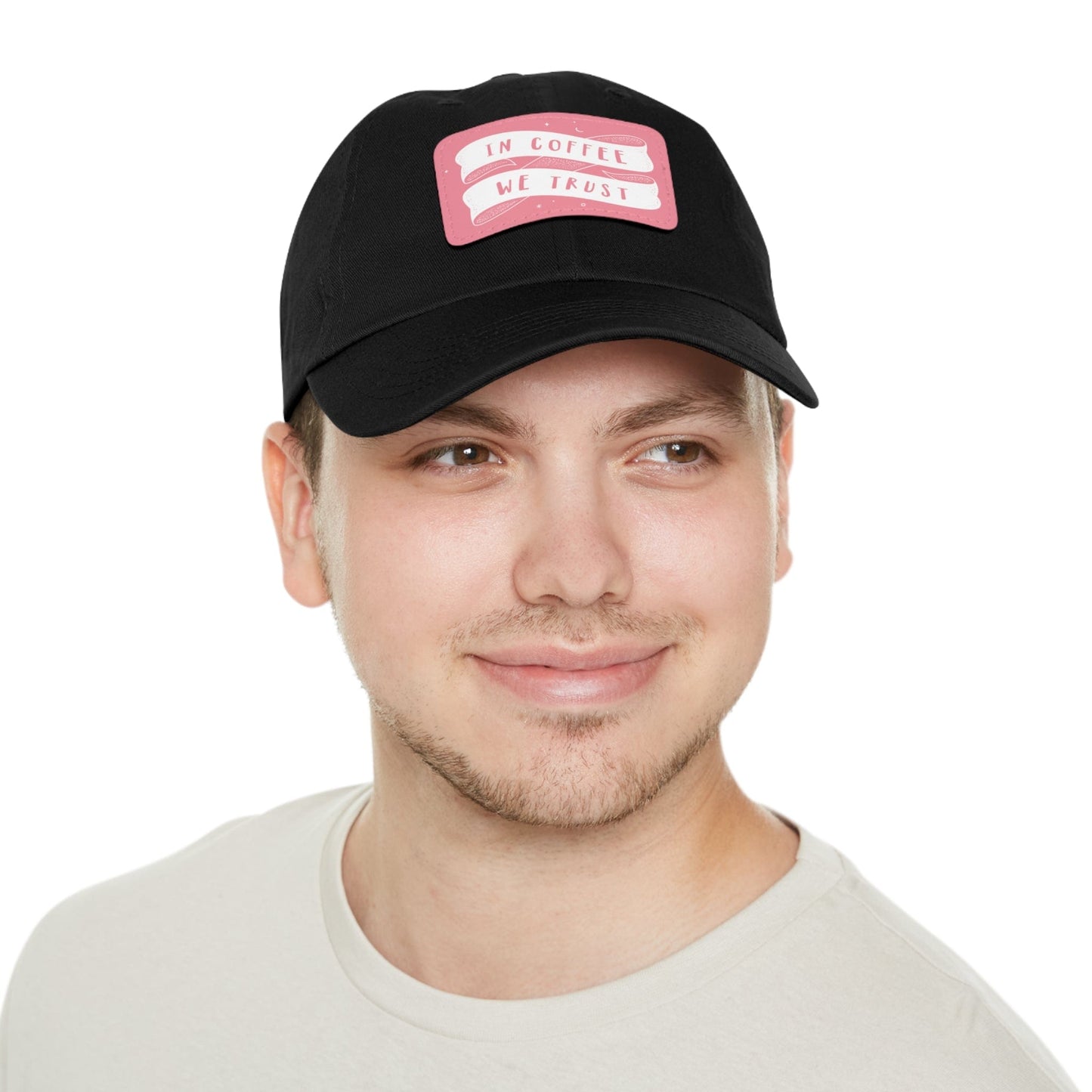 Good Bean Gifts In Coffee We Trust - Dad style Hat with Leather Patch (Rectangle)