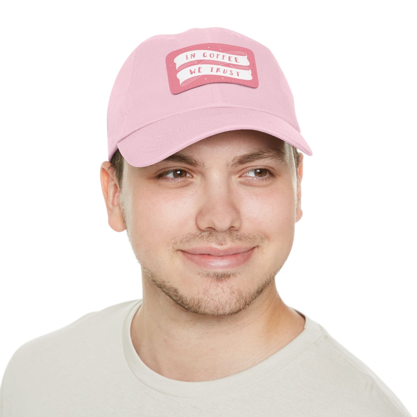 Good Bean Gifts In Coffee We Trust - Dad style Hat with Leather Patch (Rectangle)
