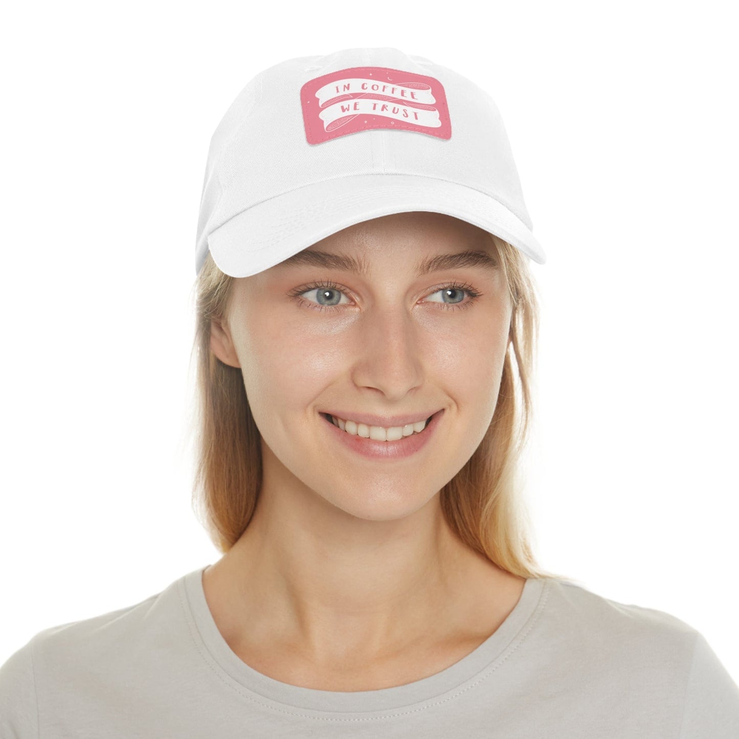 Good Bean Gifts In Coffee We Trust - Dad style Hat with Leather Patch (Rectangle)
