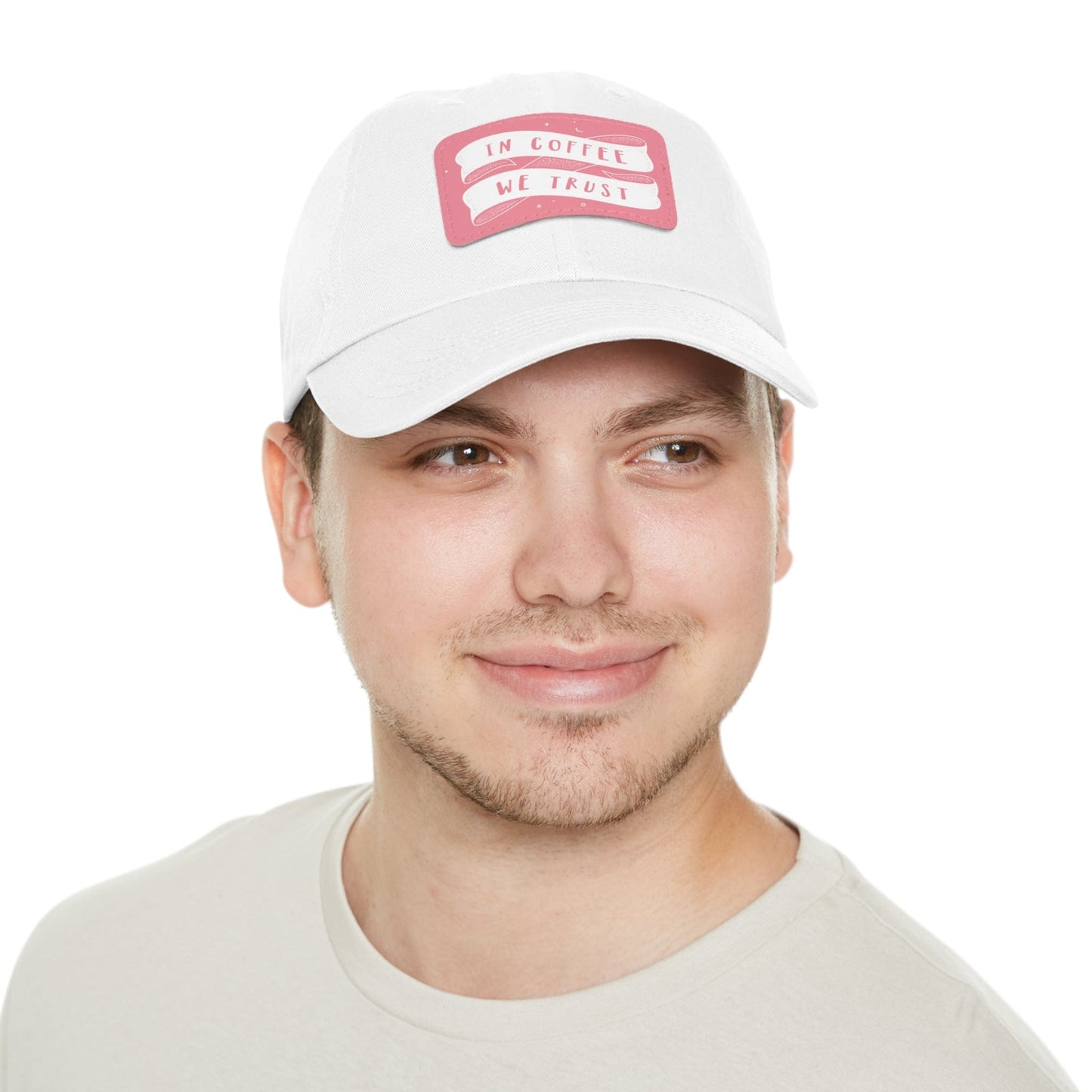 Good Bean Gifts In Coffee We Trust - Dad style Hat with Leather Patch (Rectangle)