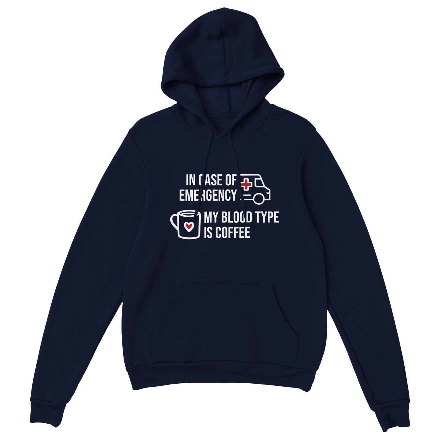 Good Bean Gifts My Blood Type is Coffee- Unisex Pullover Hoodie Navy / S
