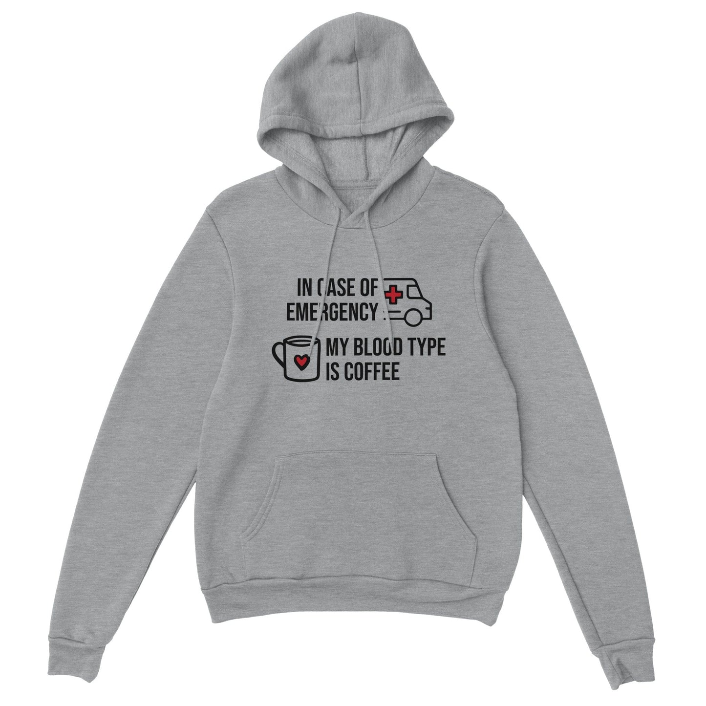 Good Bean Gifts My Blood Type is Coffee- Unisex Pullover Hoodie Sports Grey / S