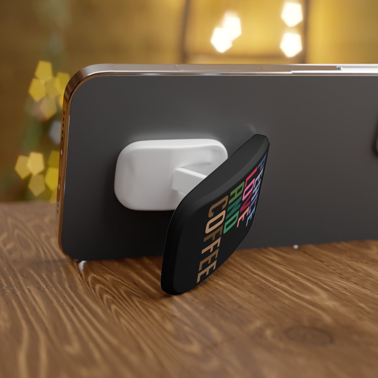 Good Bean Gifts "Peace Love and Coffee" - Phone Click-On Grip