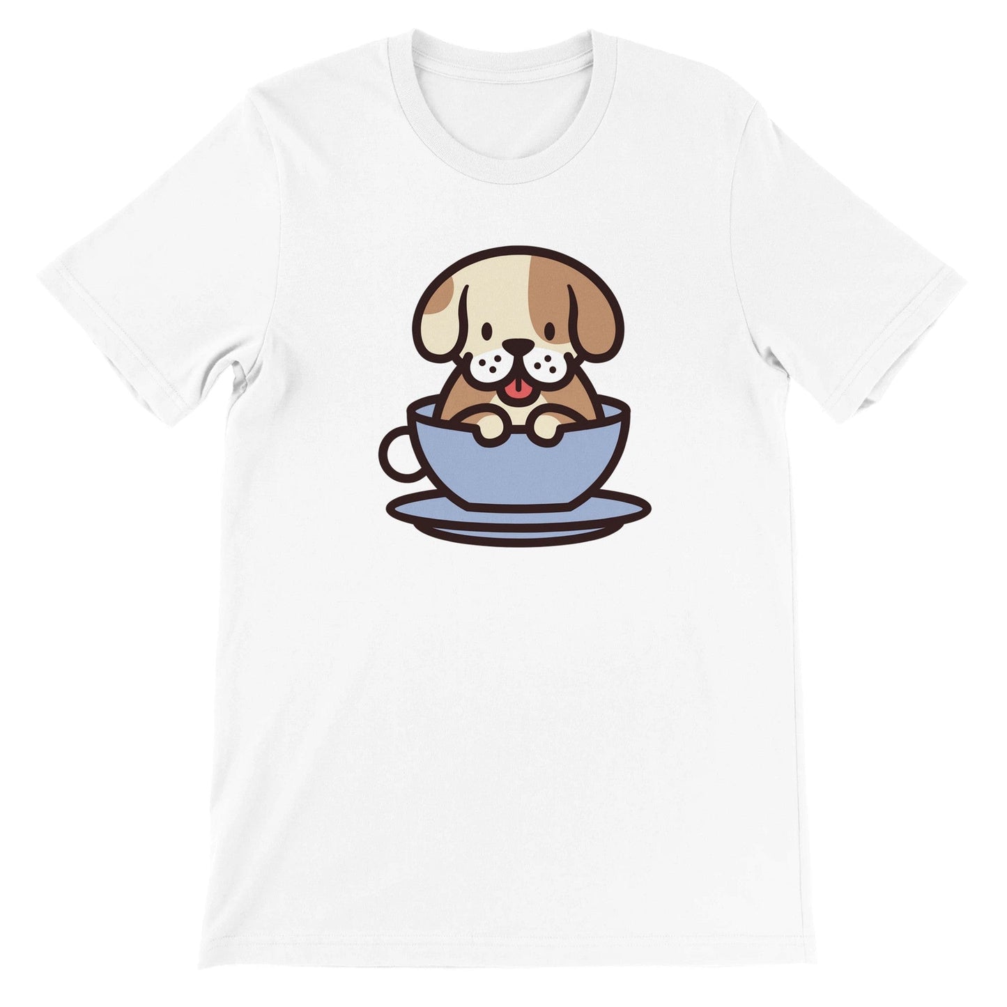 Good Bean Gifts Pup In a Cup Unisex Crewneck T-shirt White / S