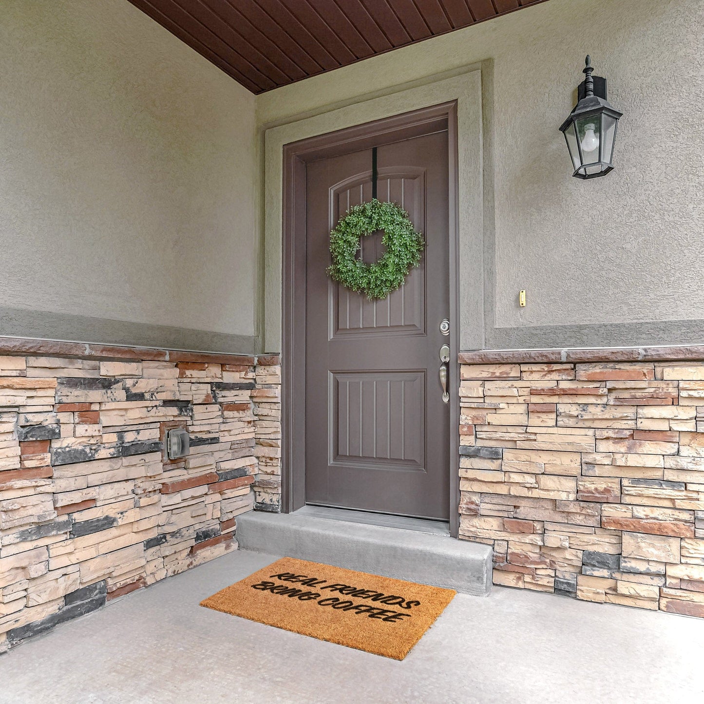 Good Bean Gifts "Real Friends Bring Coffee" Doormat
