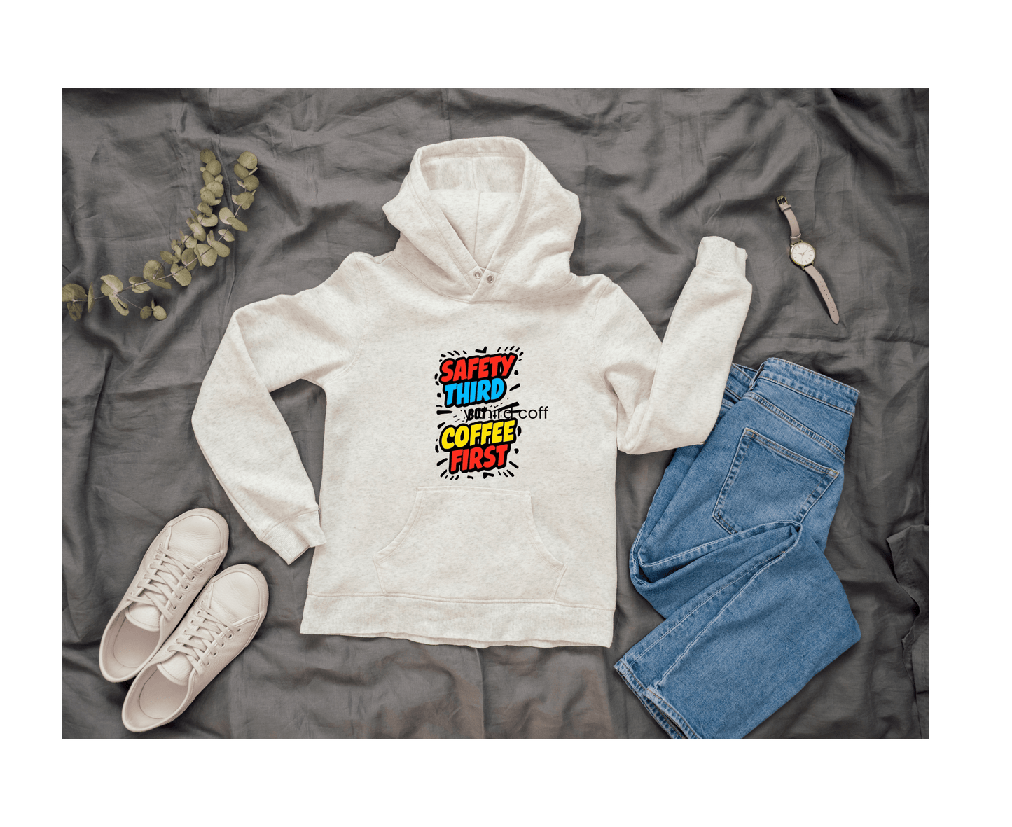 Good Bean Gifts Safety Third but Coffee First - Classic Unisex Pullover Hoodie | Gildan® 18500
