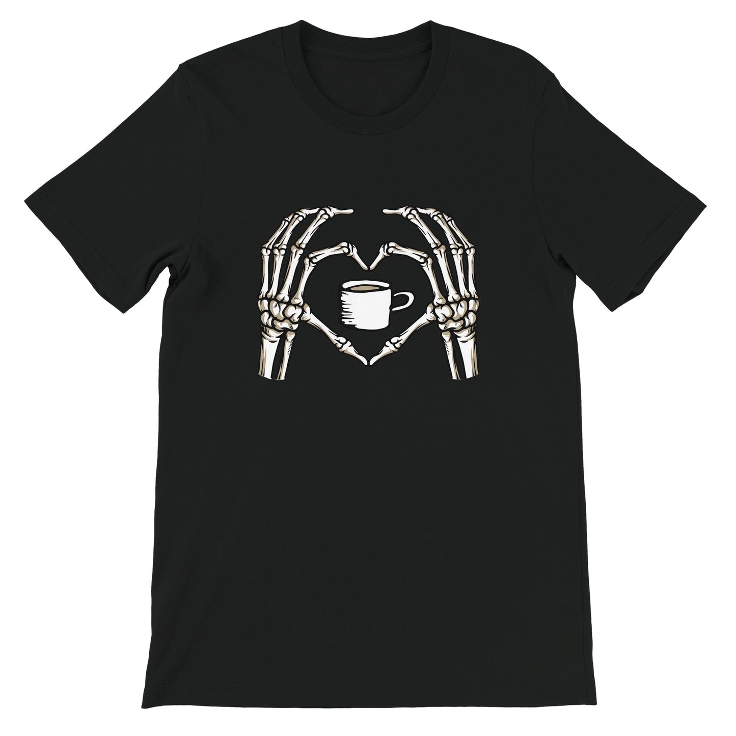 Good Bean Gifts "Skeletons love coffee" Unisex Crewneck T-shirt Vintage Black / S