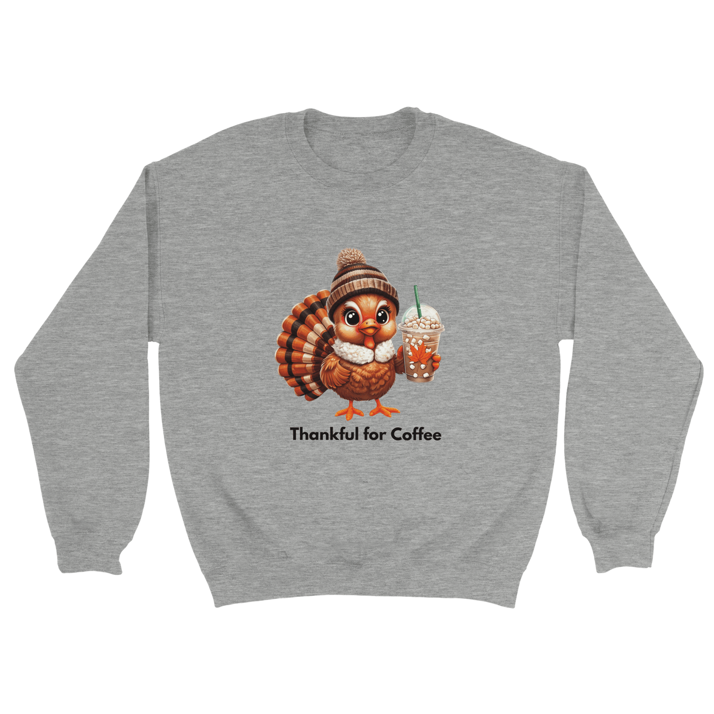 Good Bean Gifts Thankful for Coffee Turkey - Classic Unisex Crewneck Sweatshirt | Gildan® 18000