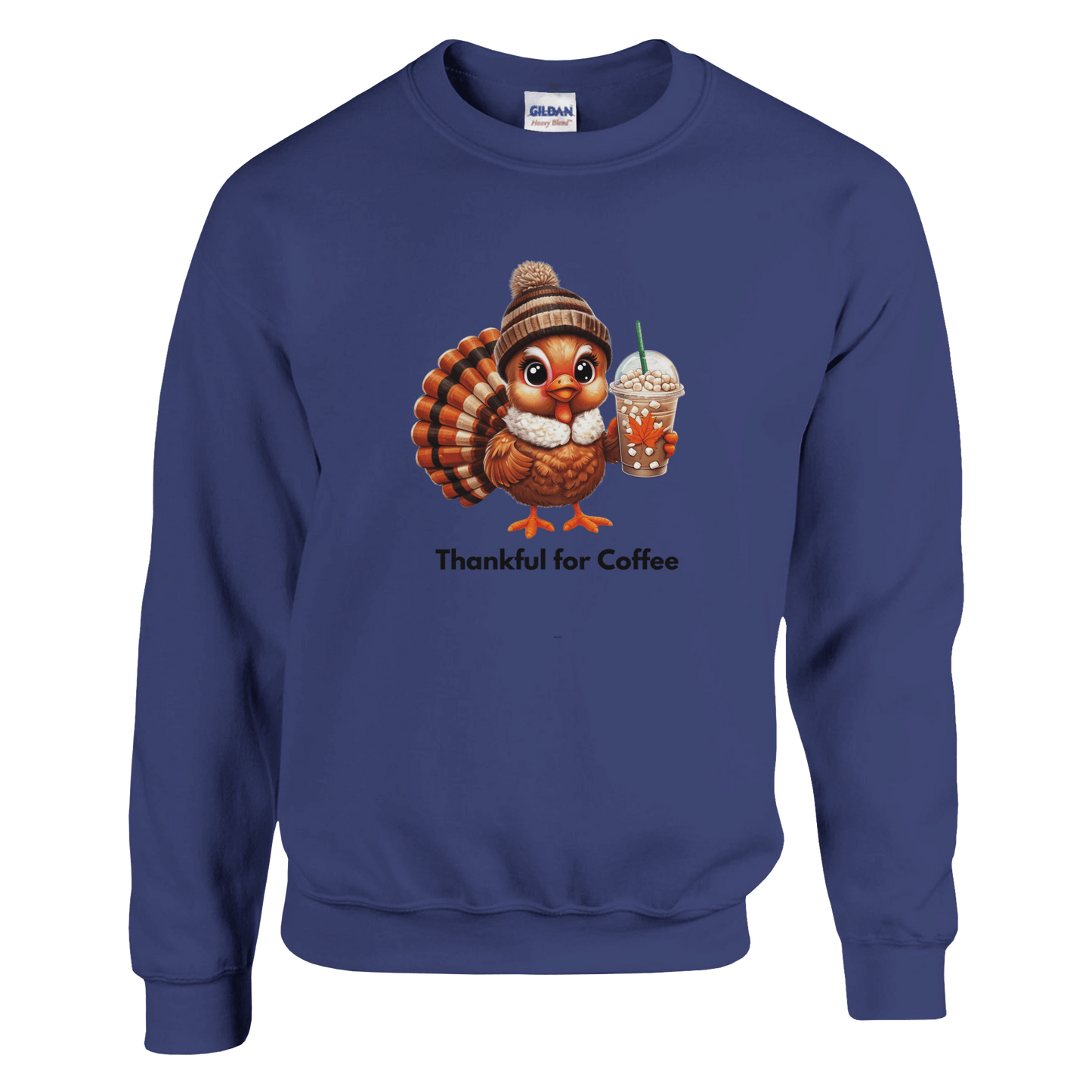Good Bean Gifts Thankful for Coffee Turkey - Classic Unisex Crewneck Sweatshirt | Gildan® 18000 Purple / S