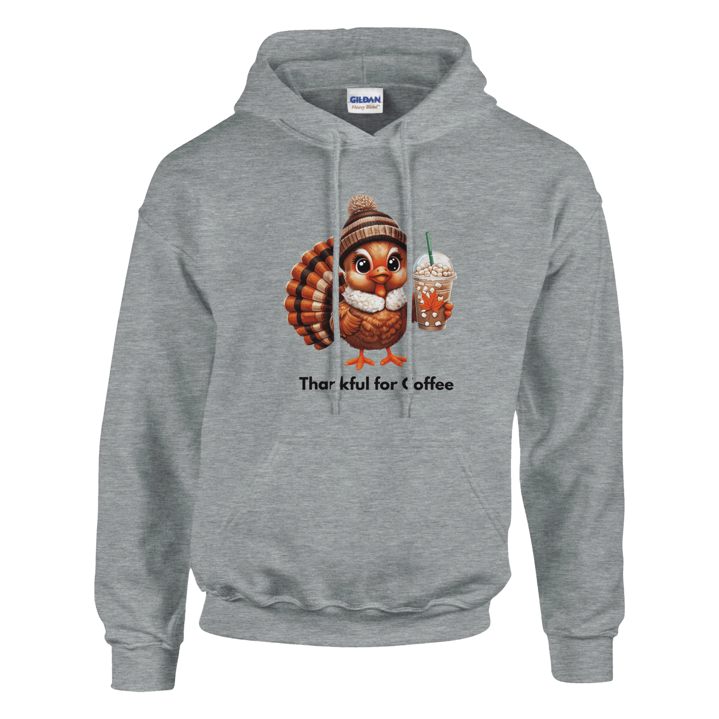 Good Bean Gifts Thankful for Coffee Turkey - Classic Unisex Pullover Hoodie | Gildan® 18500