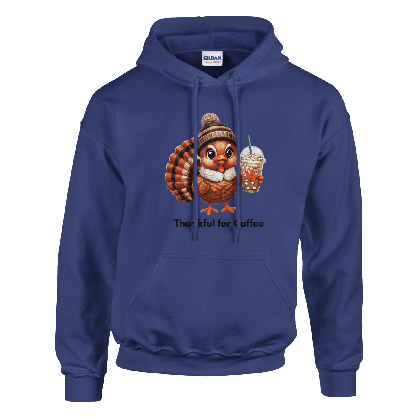 Good Bean Gifts Thankful for Coffee Turkey - Classic Unisex Pullover Hoodie | Gildan® 18500 Purple / XL