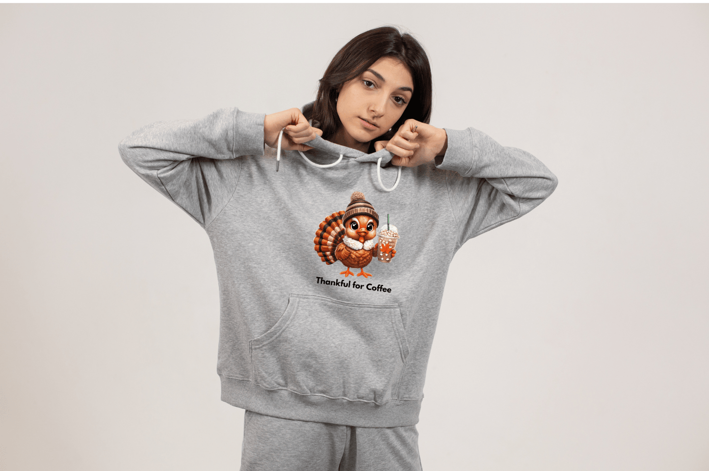 Good Bean Gifts Thankful for Coffee Turkey - Classic Unisex Pullover Hoodie | Gildan® 18500 Sport Grey / S