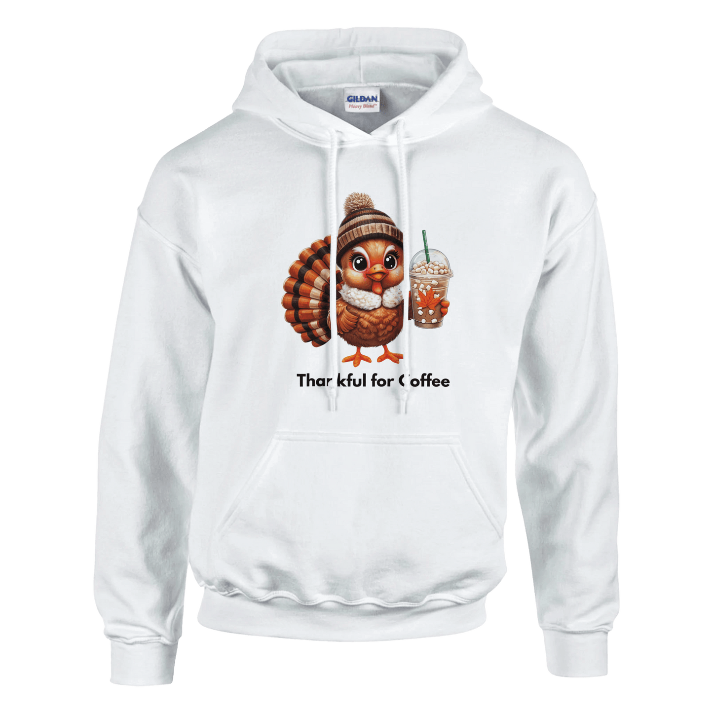 Good Bean Gifts Thankful for Coffee Turkey - Classic Unisex Pullover Hoodie | Gildan® 18500 White / M