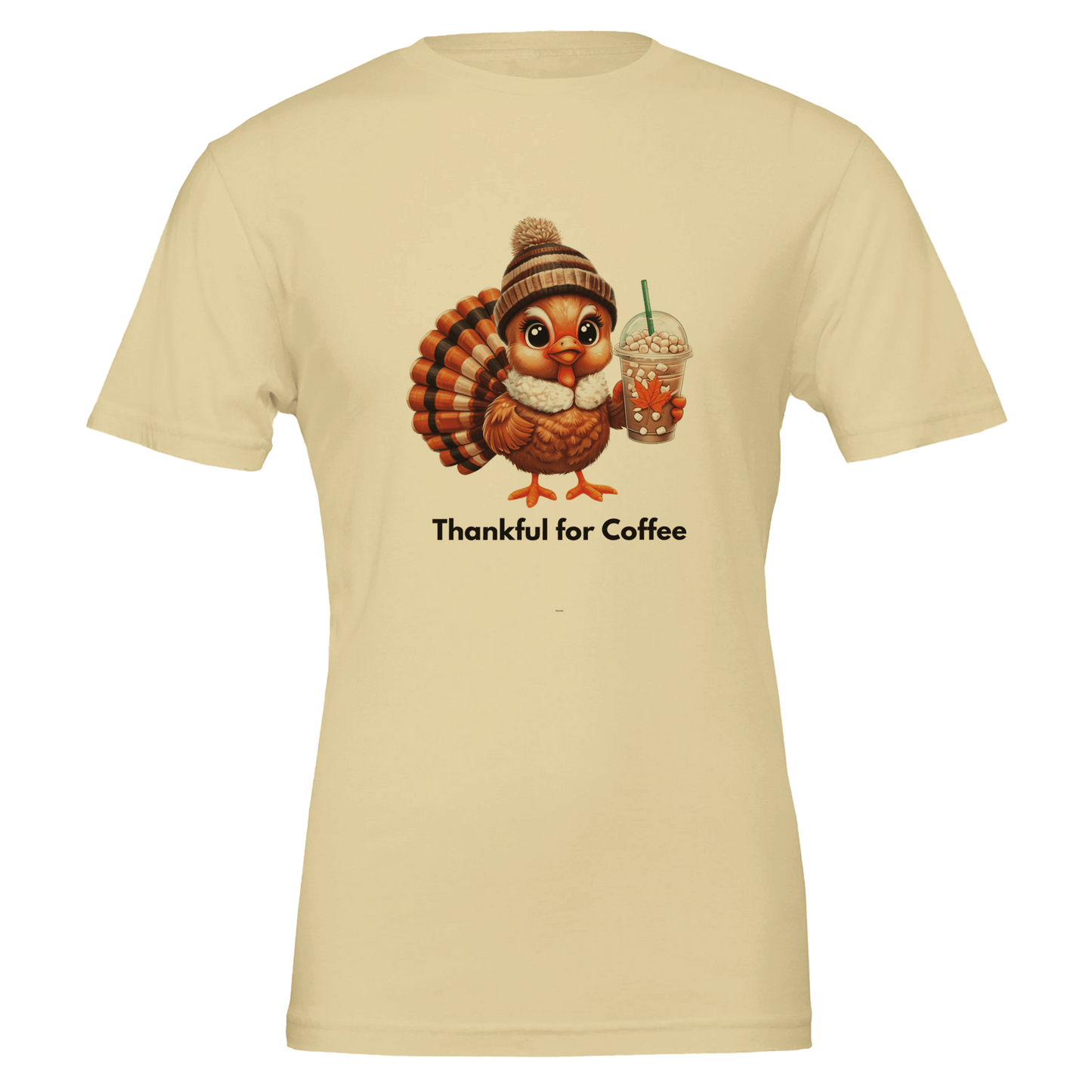 Good Bean Gifts Thankful for Coffee Turkey - Unisex Crewneck T-shirt | Bella + Canvas 3001 Natural / S