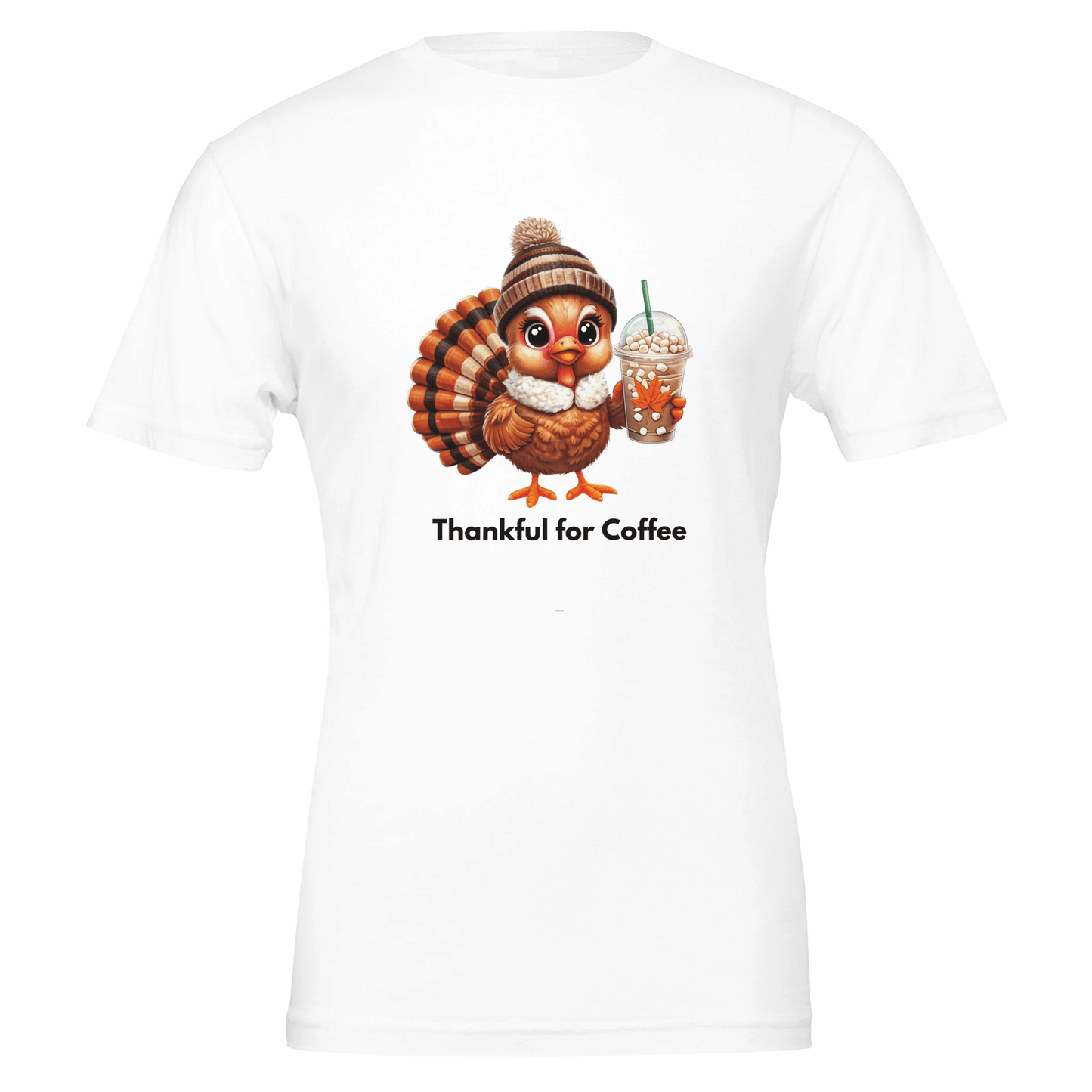 Good Bean Gifts Thankful for Coffee Turkey - Unisex Crewneck T-shirt | Bella + Canvas 3001 White / S