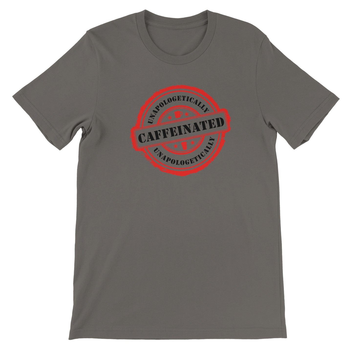 Good Bean Gifts Unapologetically Caffeinated (Circle Design) Unisex Crewneck T-shirt Asphalt / S