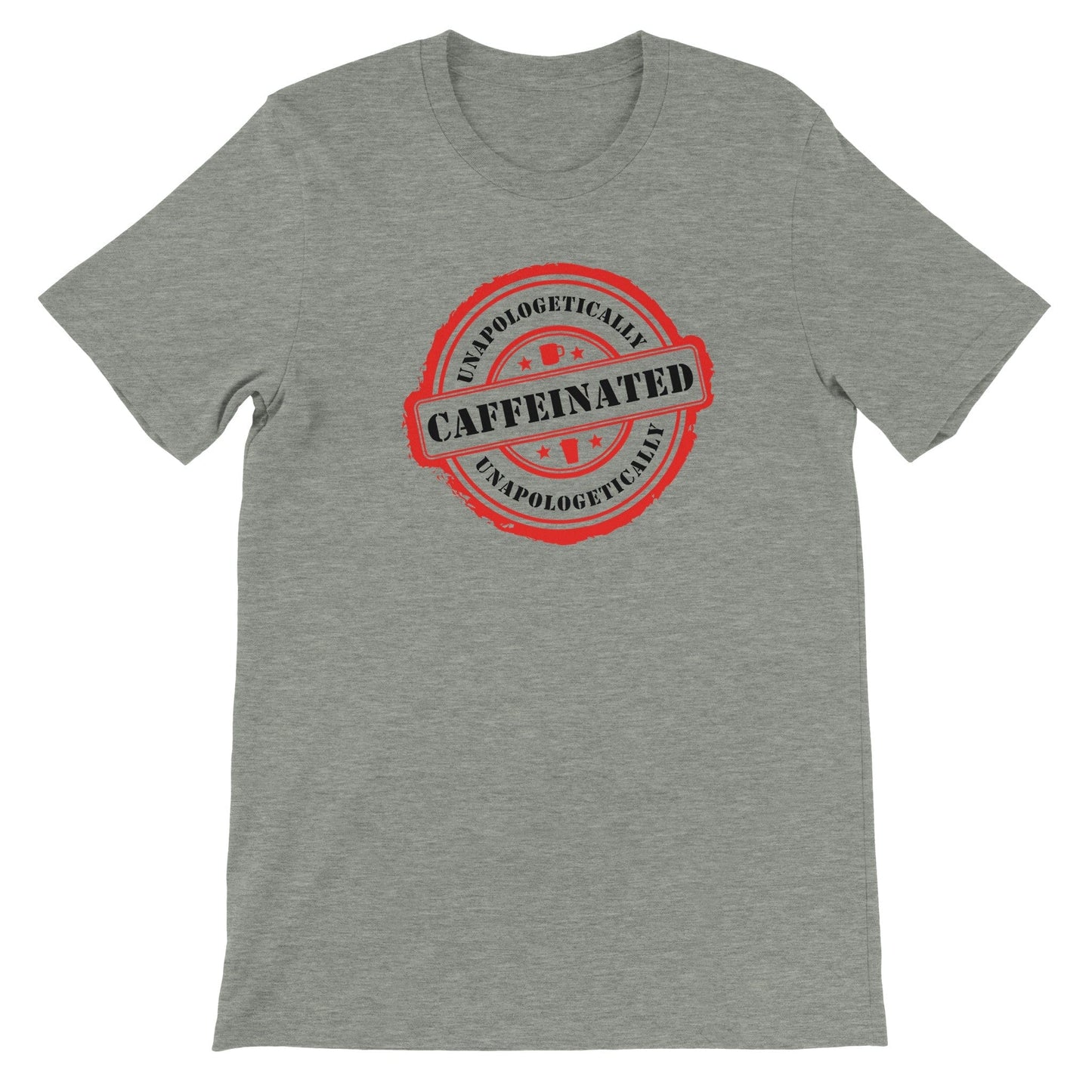 Good Bean Gifts Unapologetically Caffeinated (Circle Design) Unisex Crewneck T-shirt Athletic Heather / S